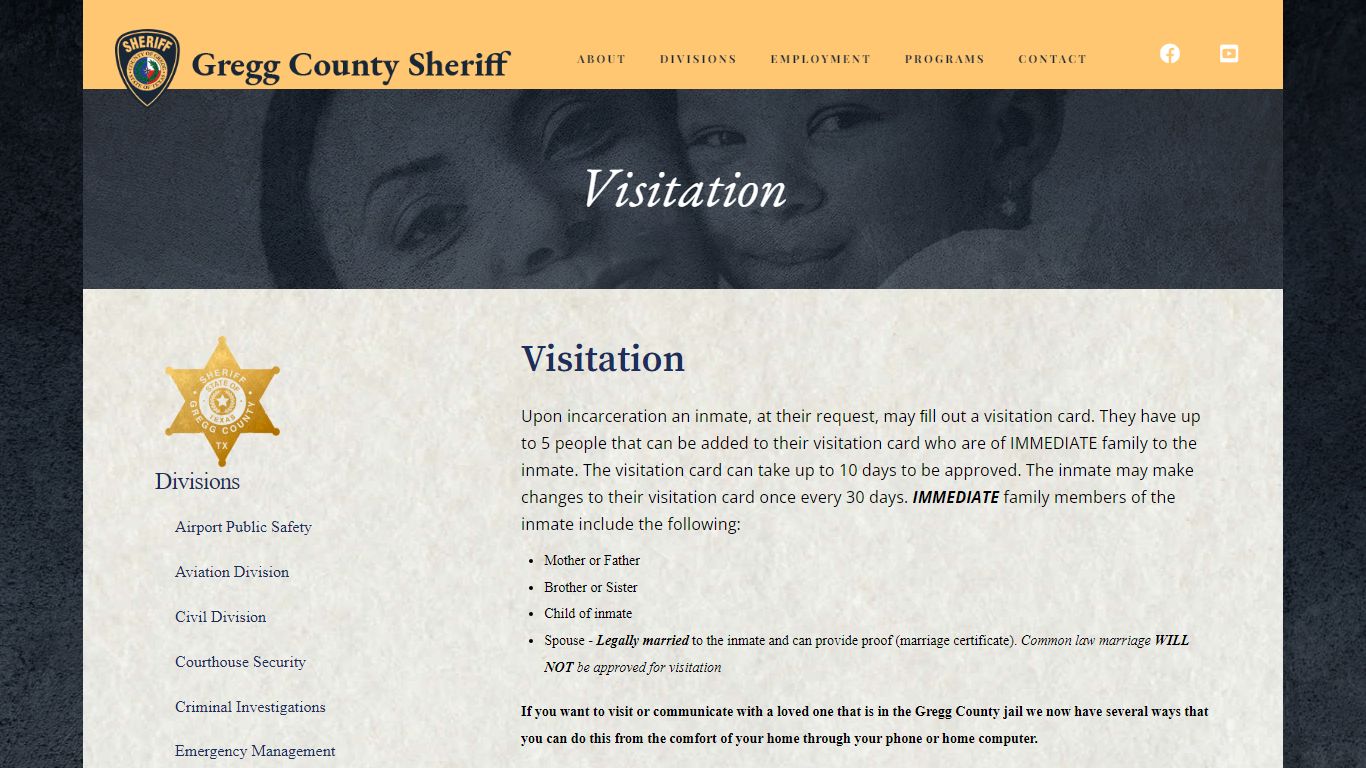 Visitation - Gregg County Sheriff's Office