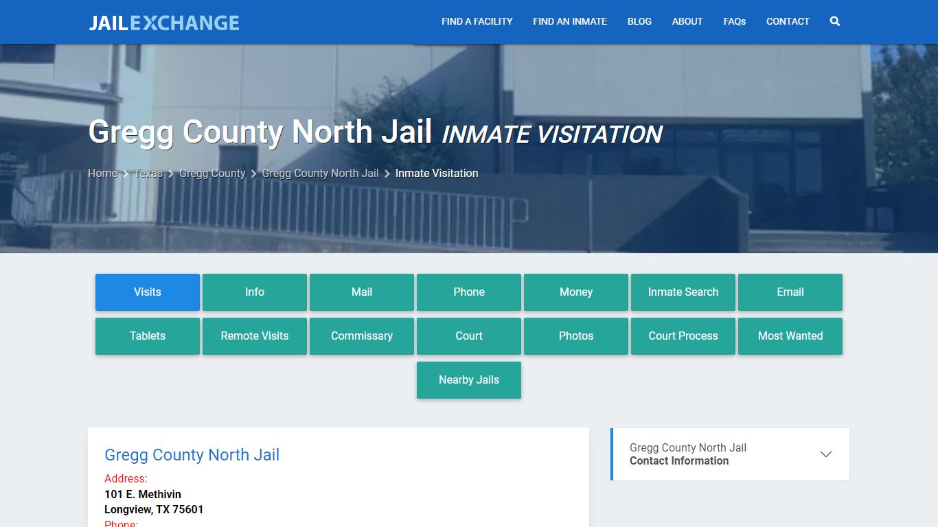 Inmate Visitation - Gregg County North Jail, TX - Jail Exchange